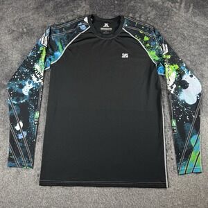 ZIPRAVS  Black‎ Print Long Sleeve Compression Stretch Shirt Unisex/Men's 2XL MMA